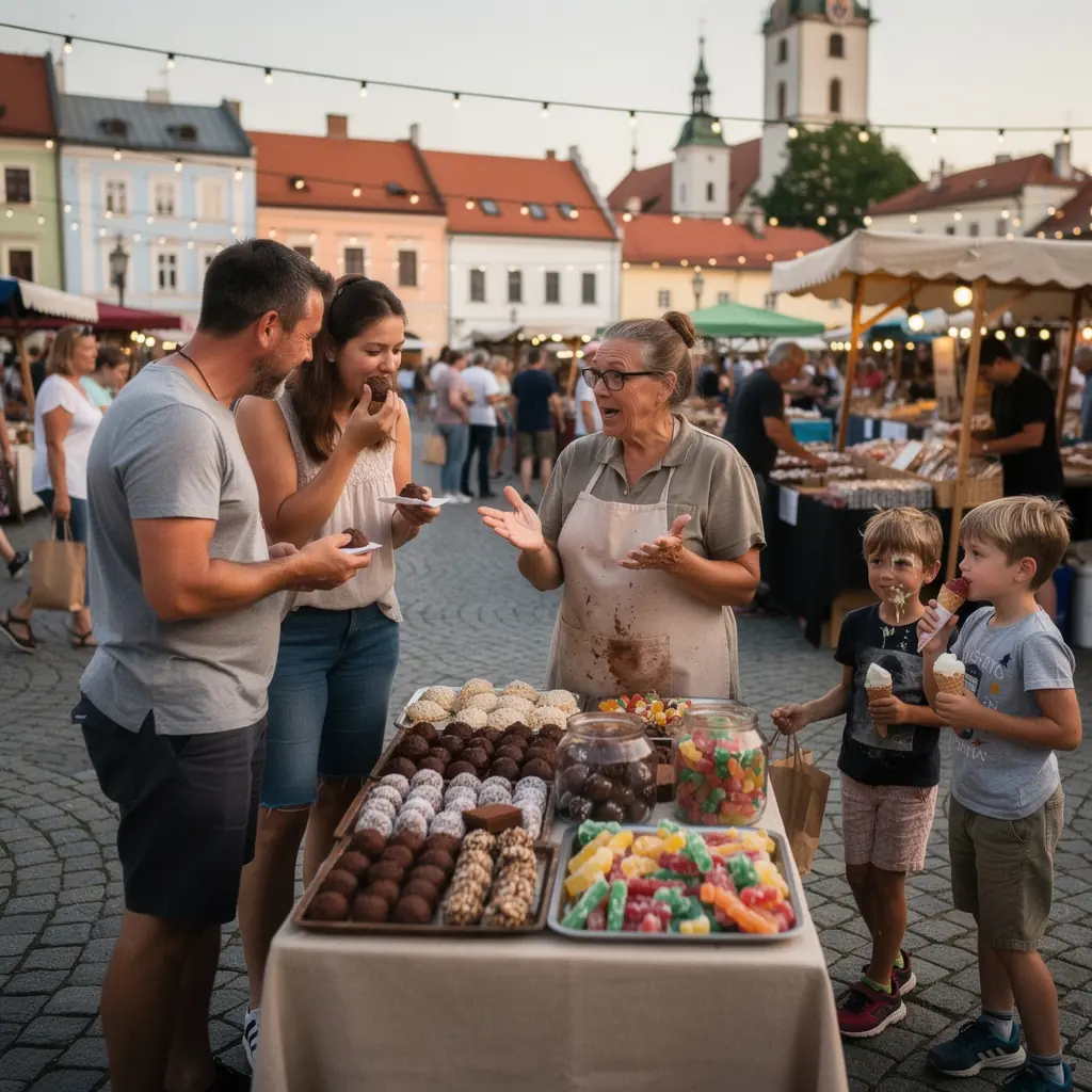 Různé druhy koláčů na slavnostním stole