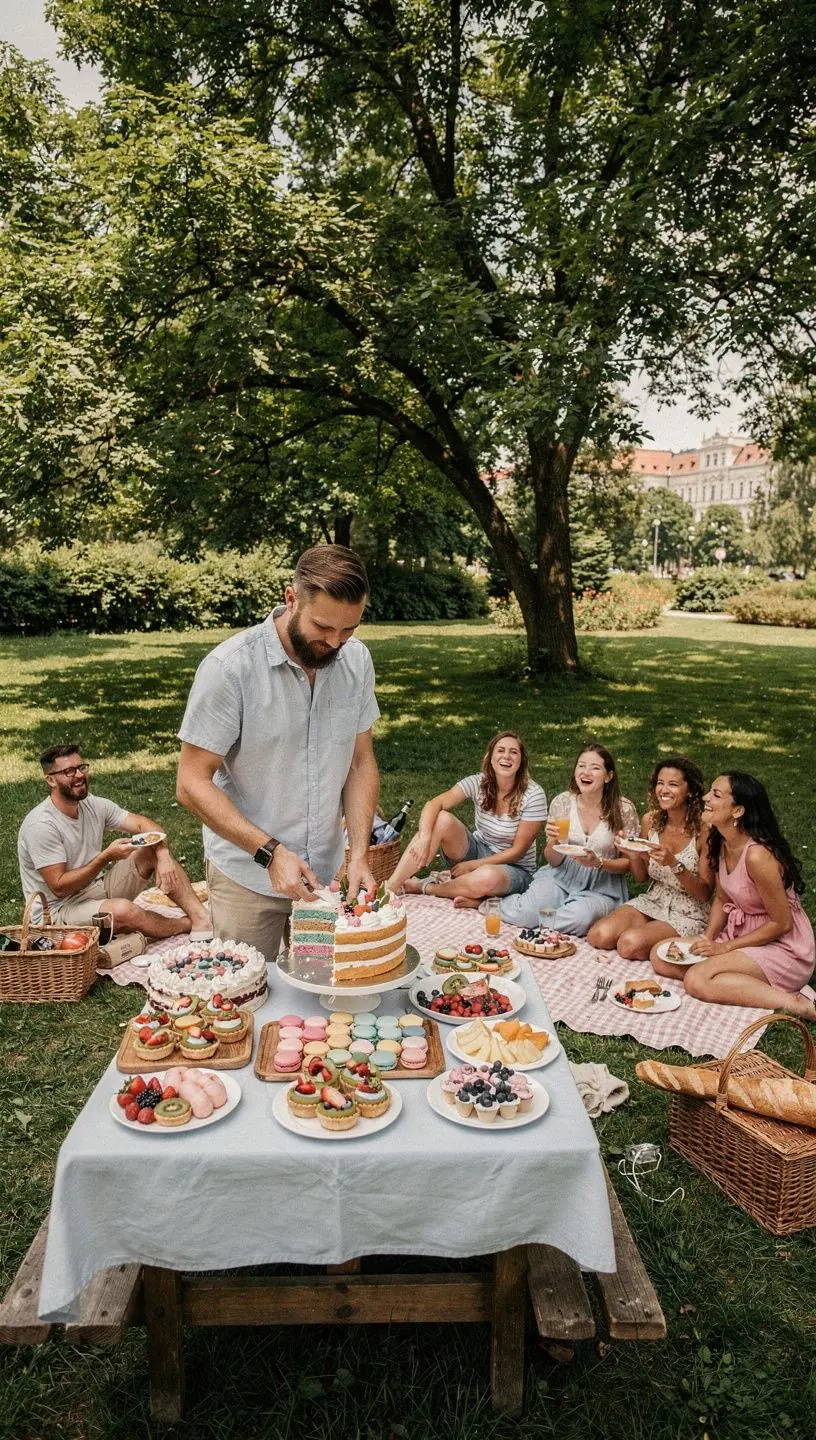 Pečené listové těsto s vanilkovým krémem a jahodovým přelivem.