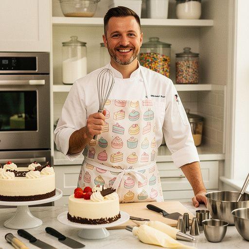 Čokoládový dort s ovocem a šlehačkou na bílém talíři